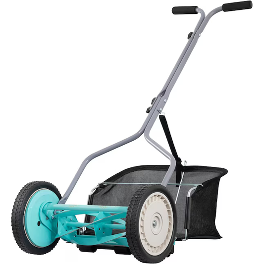 Mowlera 14-Inch 5-Blade Reel Lawn Mower with Grass Bagger