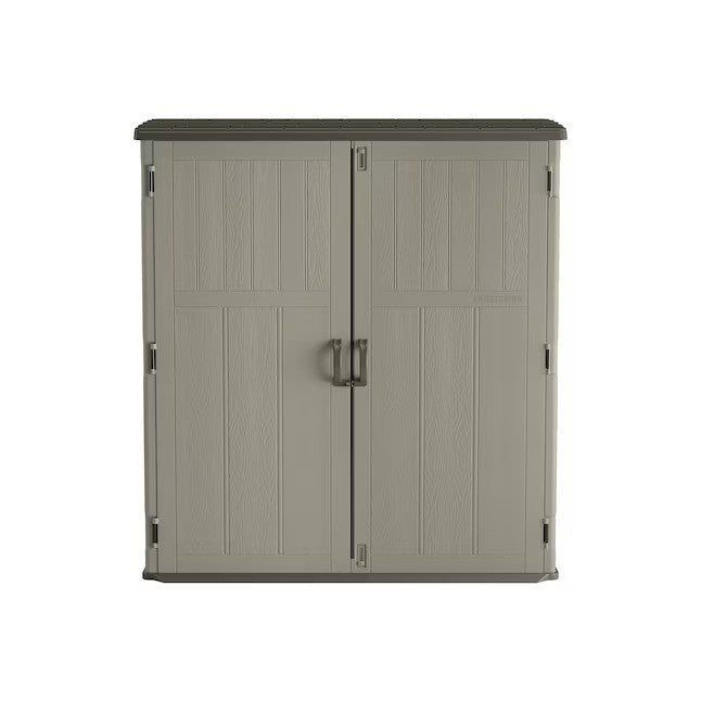 Mowlera 6x4 ft Extra-Large Vertical Gray Resin Garden Shed