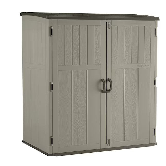 Mowlera 6x4 ft Extra-Large Vertical Gray Resin Garden Shed