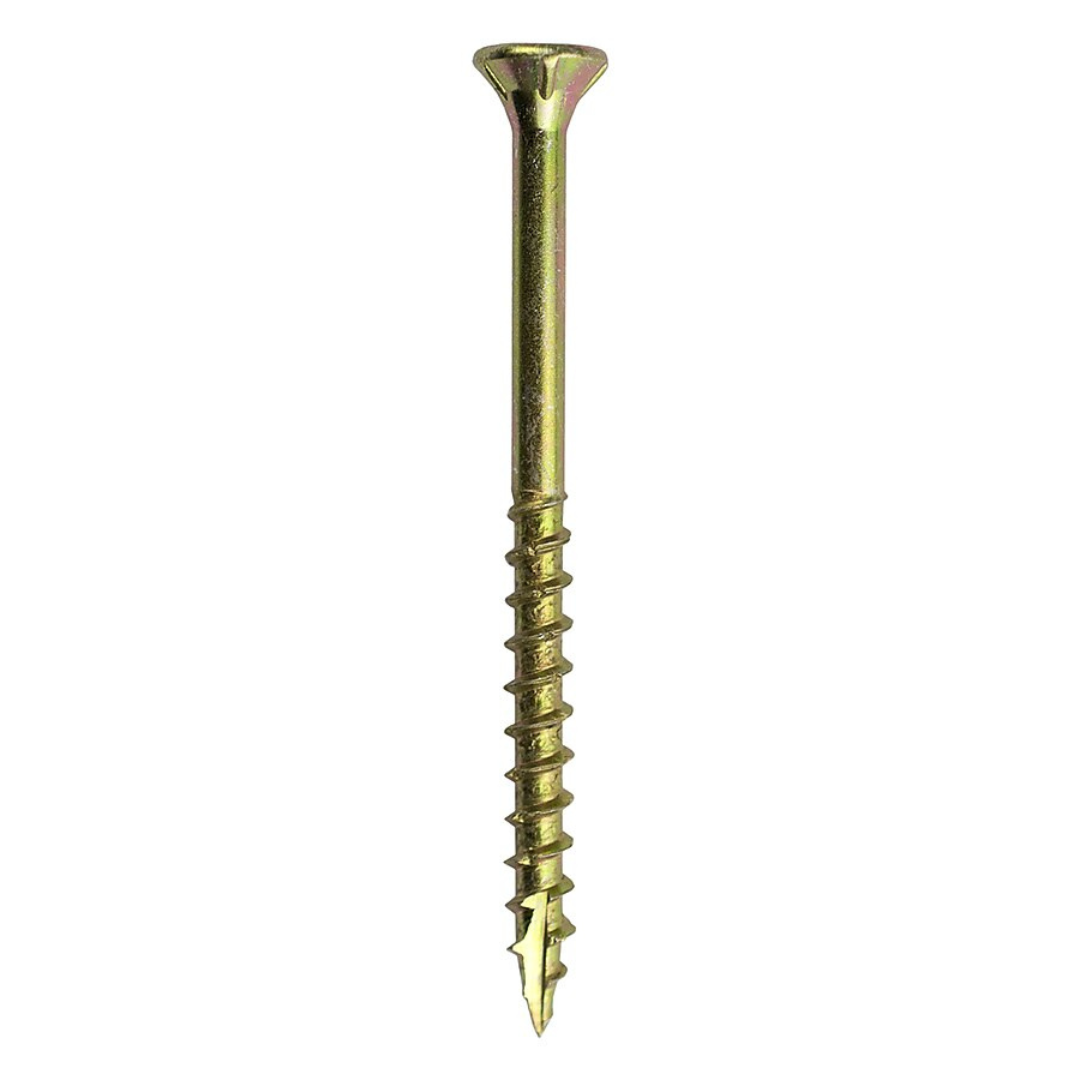 Mowlera 9 x 2.5-Inch Yellow Zinc Interior Wood Screws – 100 Pack